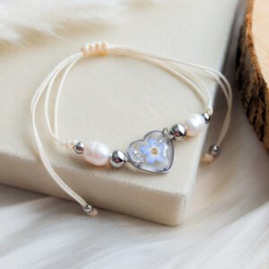 Forget-Me-Not and Freshwater Pearl Bracelet