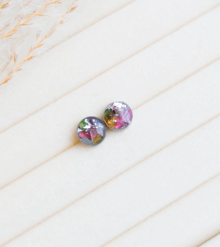 Colourful Tourmaline Stud Earrings