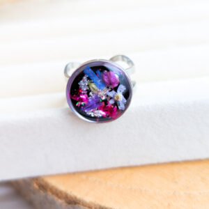 Adjustable Floral Ring - Silver