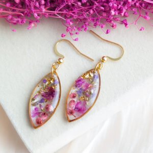 Floral Resin Drop Earrings