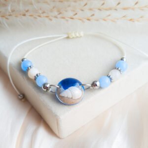 Moonstone & Aquamarine Shell Bracelet