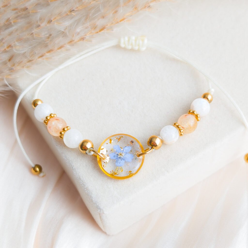 Moonstone & Citrine Forget-Me-Not Bracelet