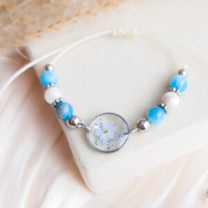 Apatite & Moonstone Forget-Me-Not Bracelet