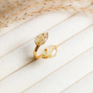 Citrine & Gold Foil Adjustable Ring