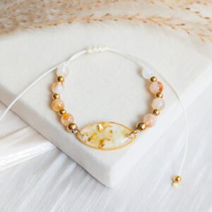 Citrine & Gold Foil Adjustable Bracelet