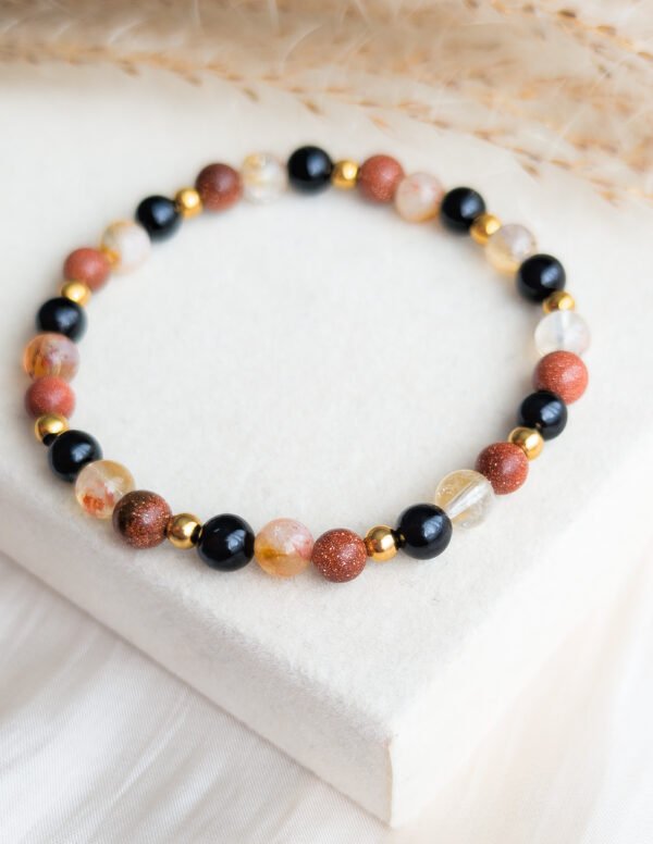 Citrine, Tourmaline & Desert Sand Elastic Bracelet