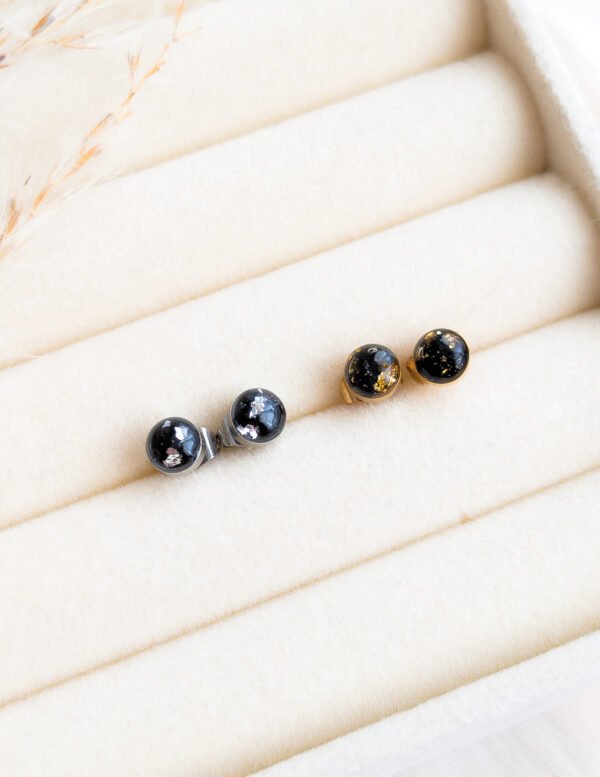 Black Tourmaline Stud Earrings