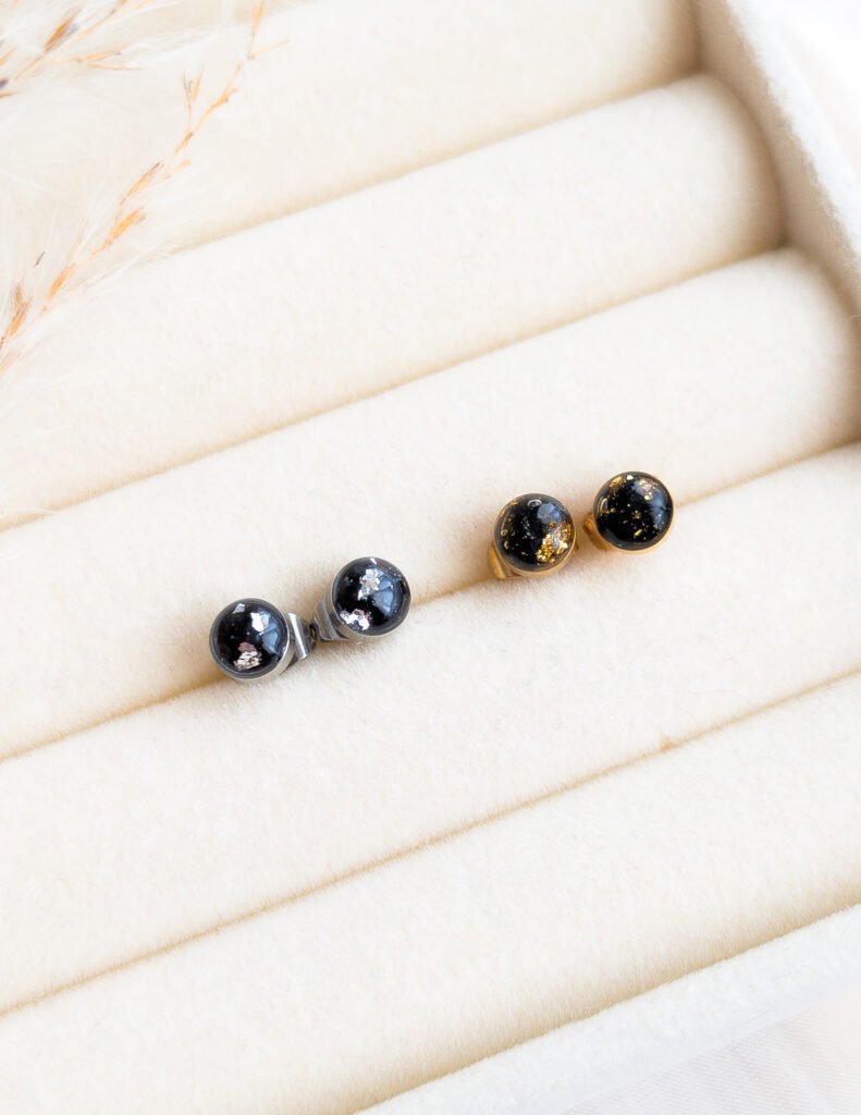 Black Tourmaline Stud Earrings