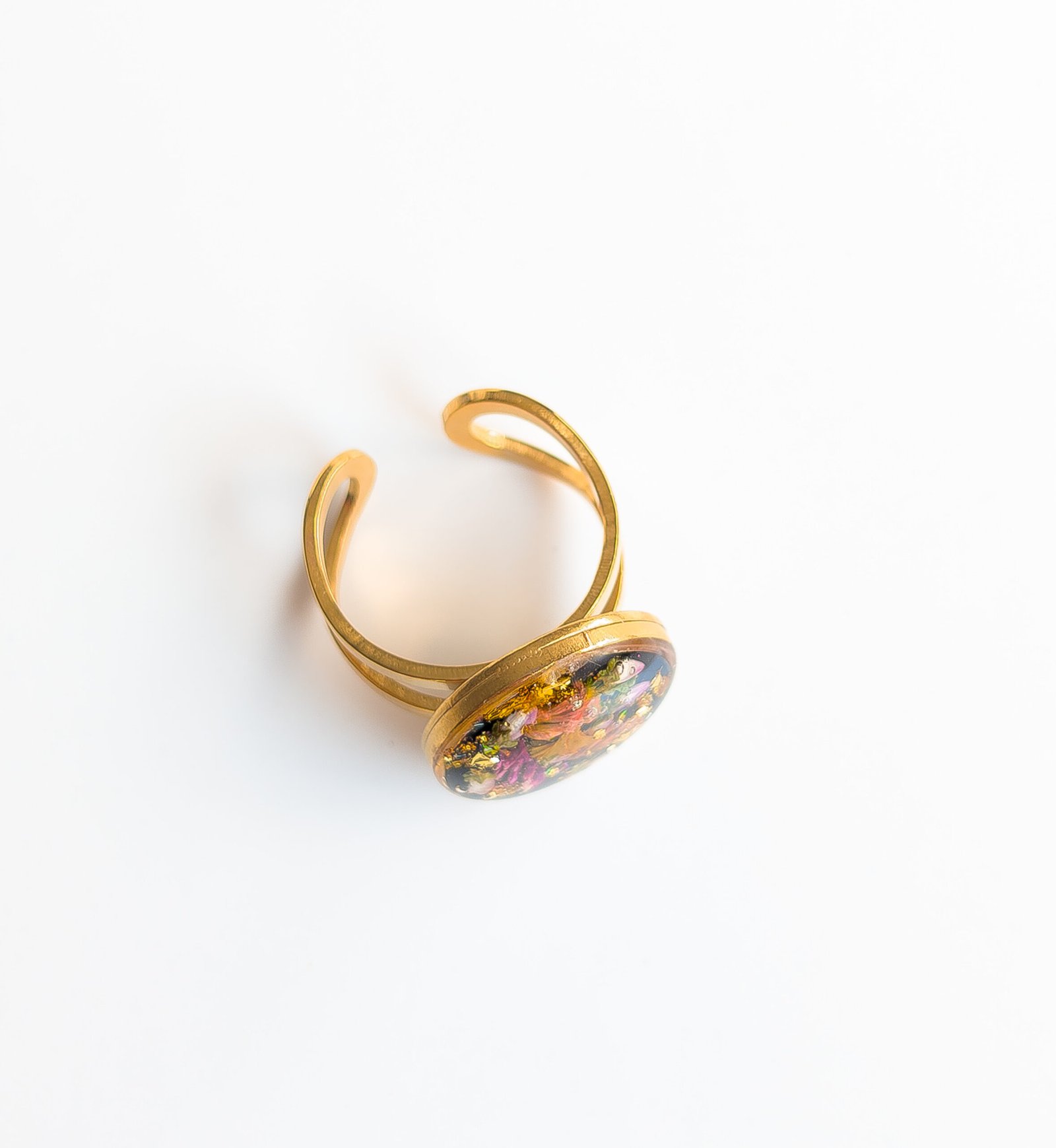 Adjustable Preserved Heather Resin Ring - Image 4