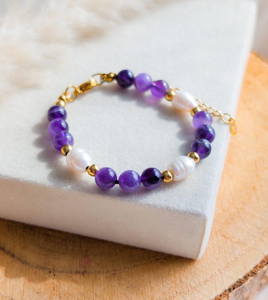 Amethyst & Freshwater Pearl Bracelet