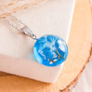 Sea Breeze Dandelion – Dandelion Seed Resin Necklace