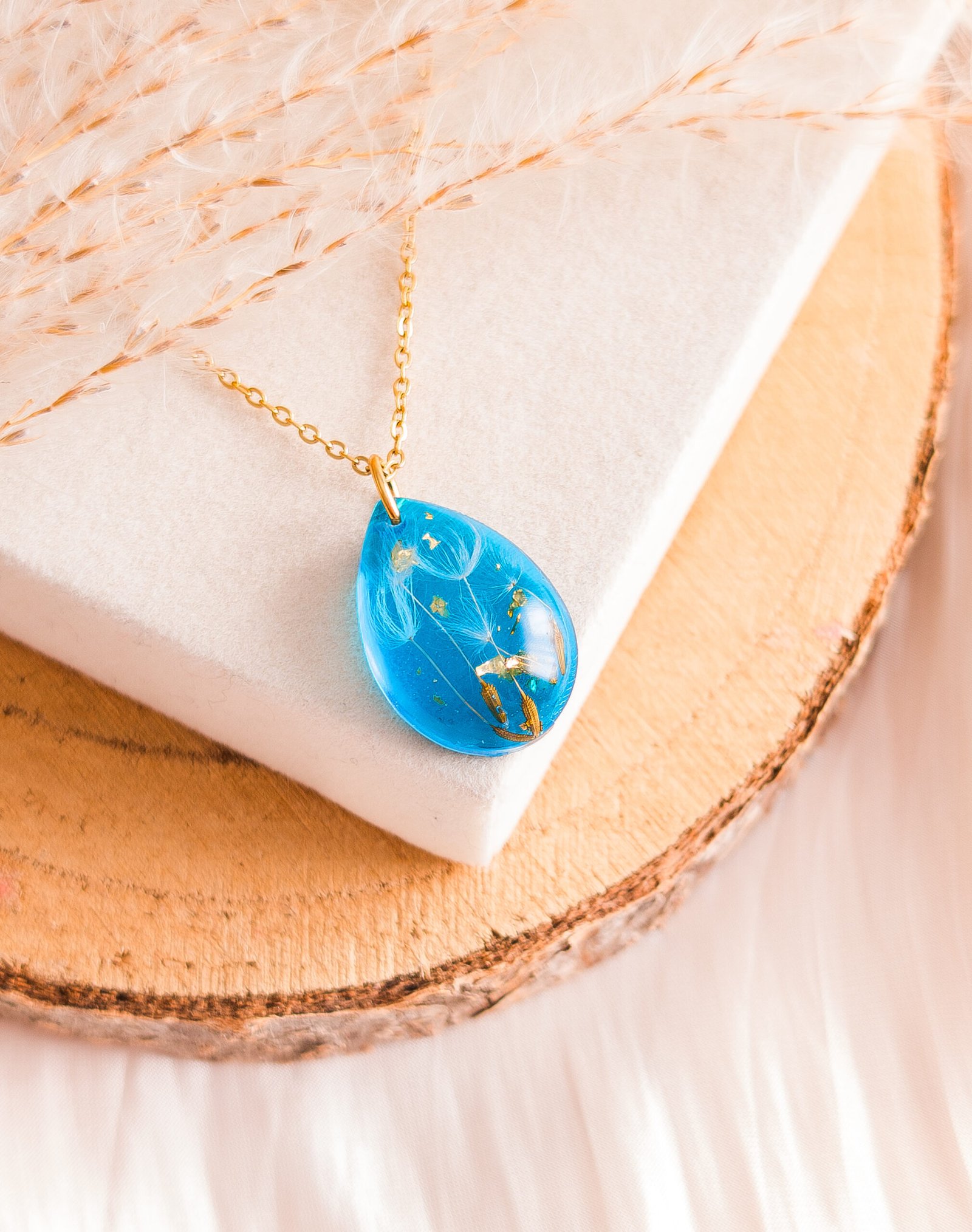 Dandelion Seed Resin Necklace