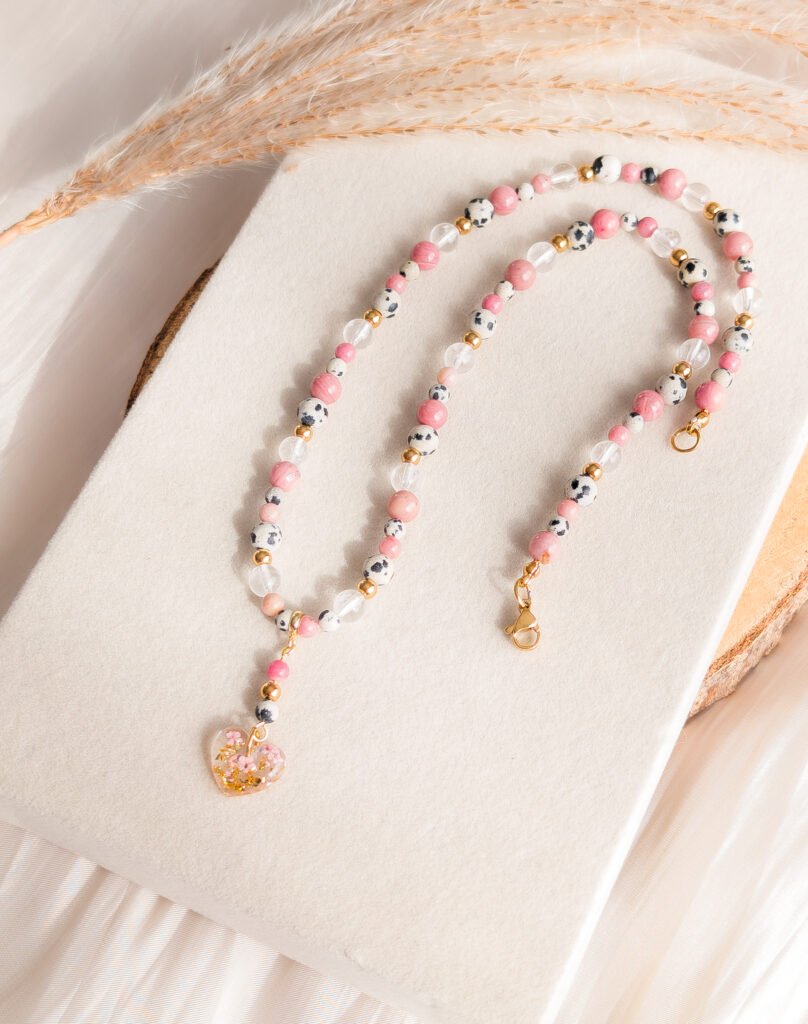 Wildflower Heart – Natural Gemstone Necklace