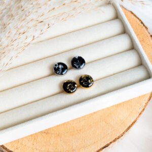 Black Tourmaline Stud Earrings