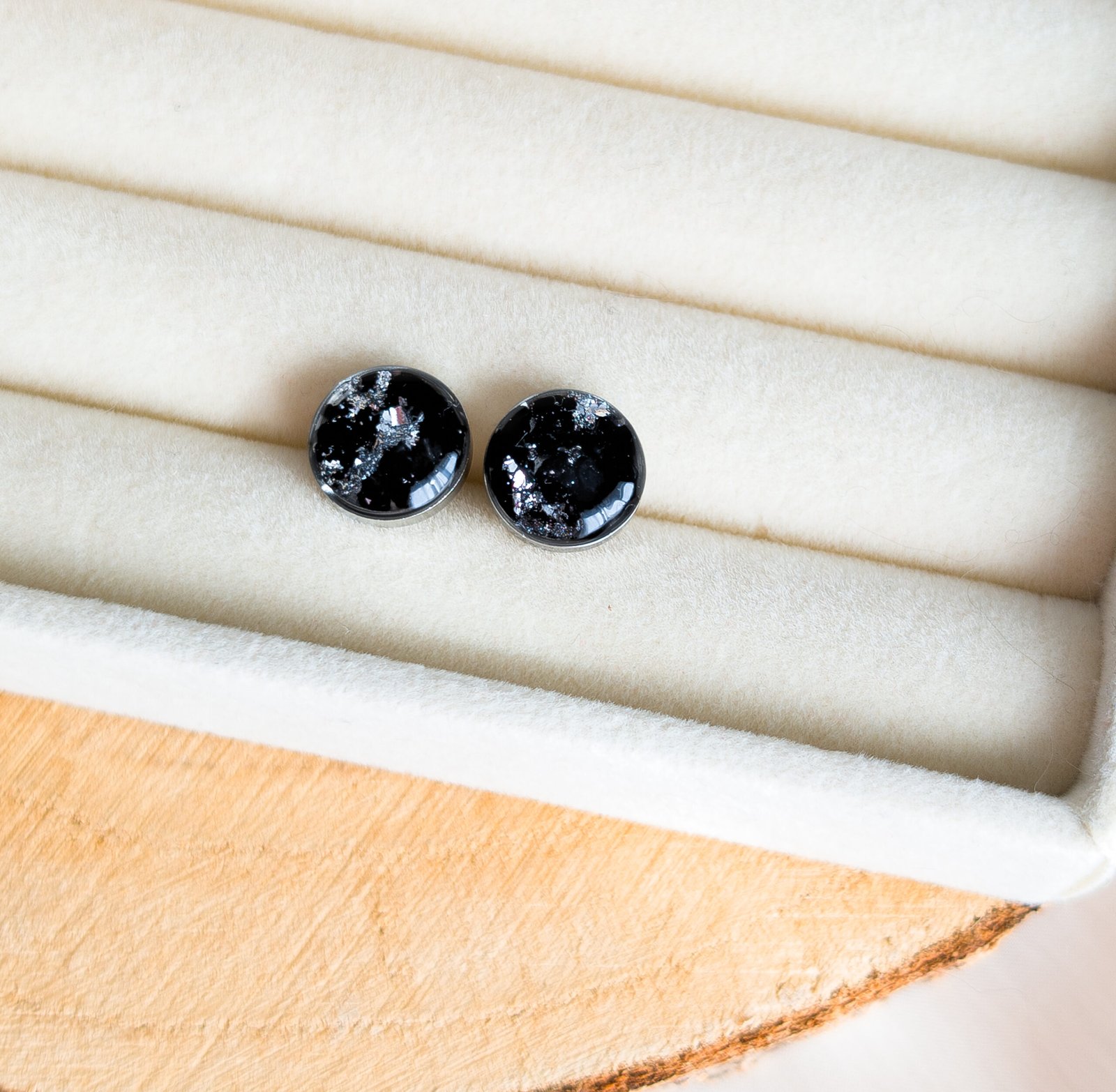 Black Tourmaline Stud Earrings - Image 3
