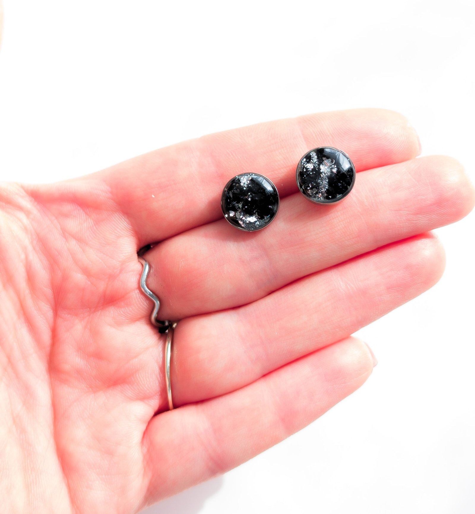 Black Tourmaline Stud Earrings - Image 4