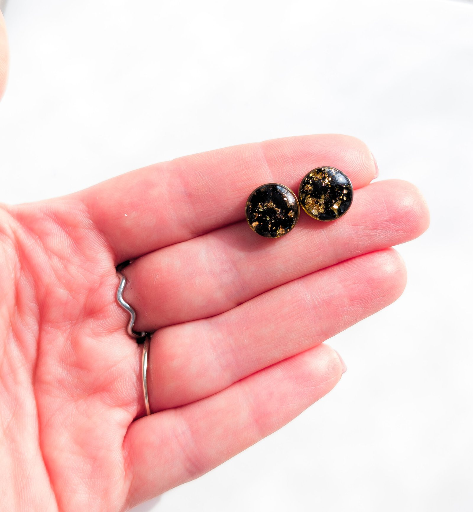 Black Tourmaline Stud Earrings - Image 5