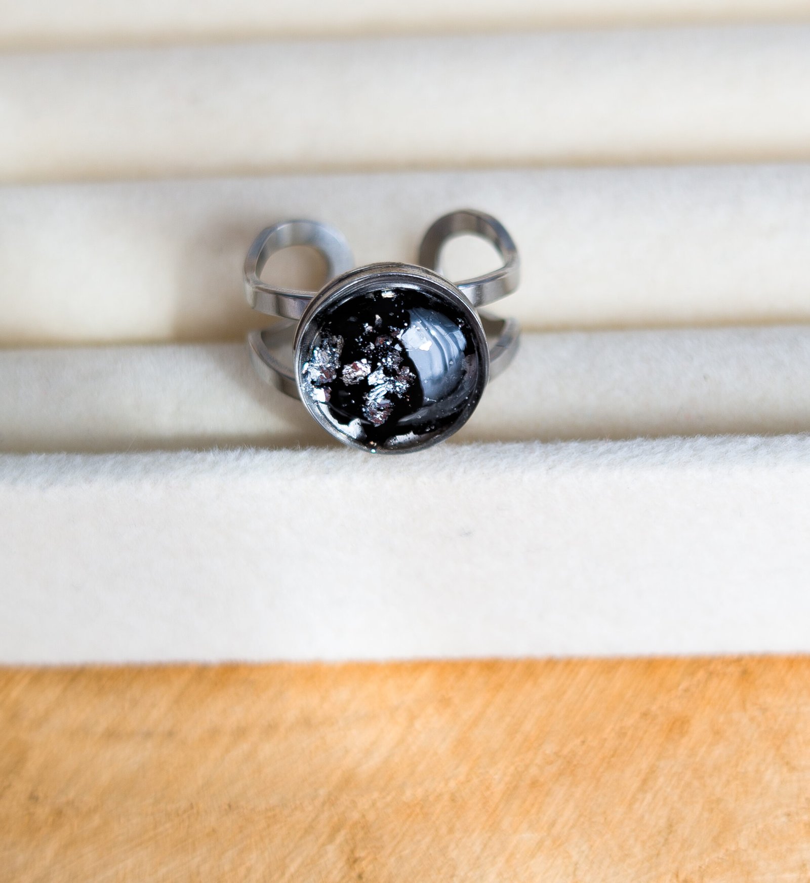 Black Tourmaline Adjustable Ring - Image 7