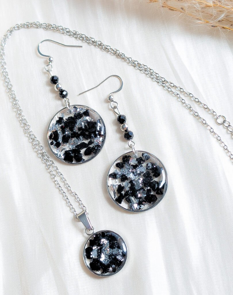 Black Tourmaline Jewellery Set – Gold or Silver