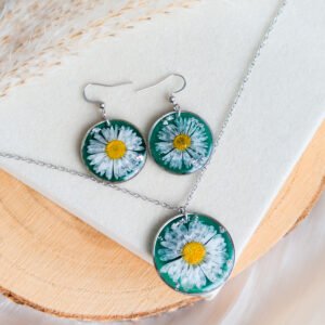 Green Daisy – Handmade Jewellery Set