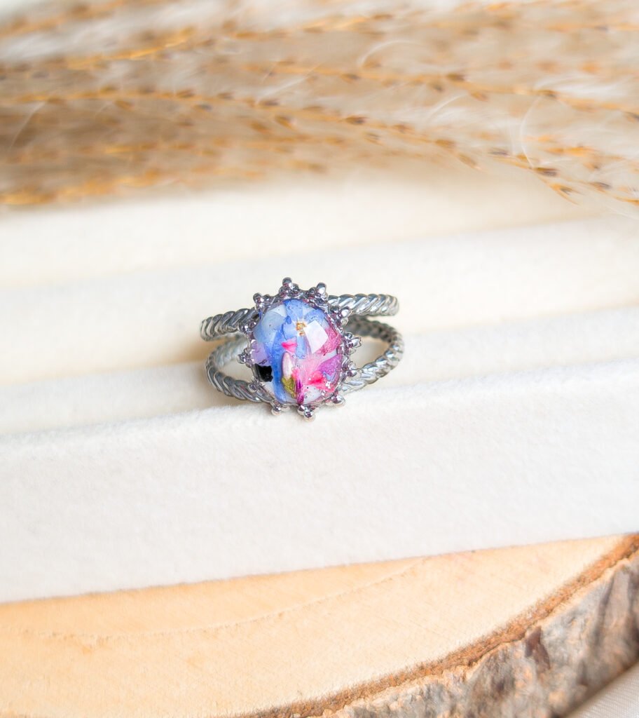 Floral Mosaic Adjustable Ring