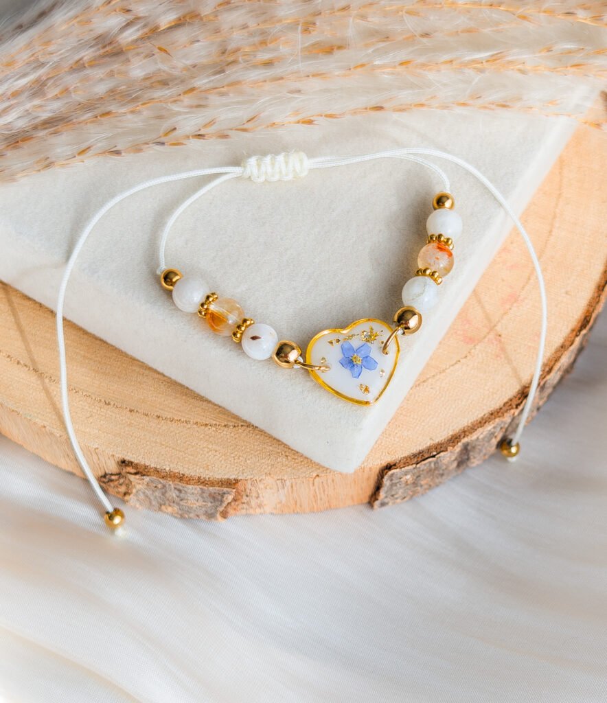 Forget-Me-Not Bracelet with Moonstone and Citrine