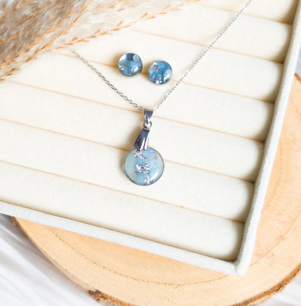 Aquamarine Jewellery Set – Silver Stainless Steel