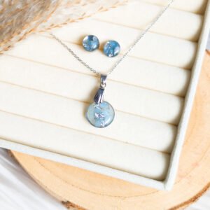 Aquamarine Jewellery Set – Silver Stainless Steel
