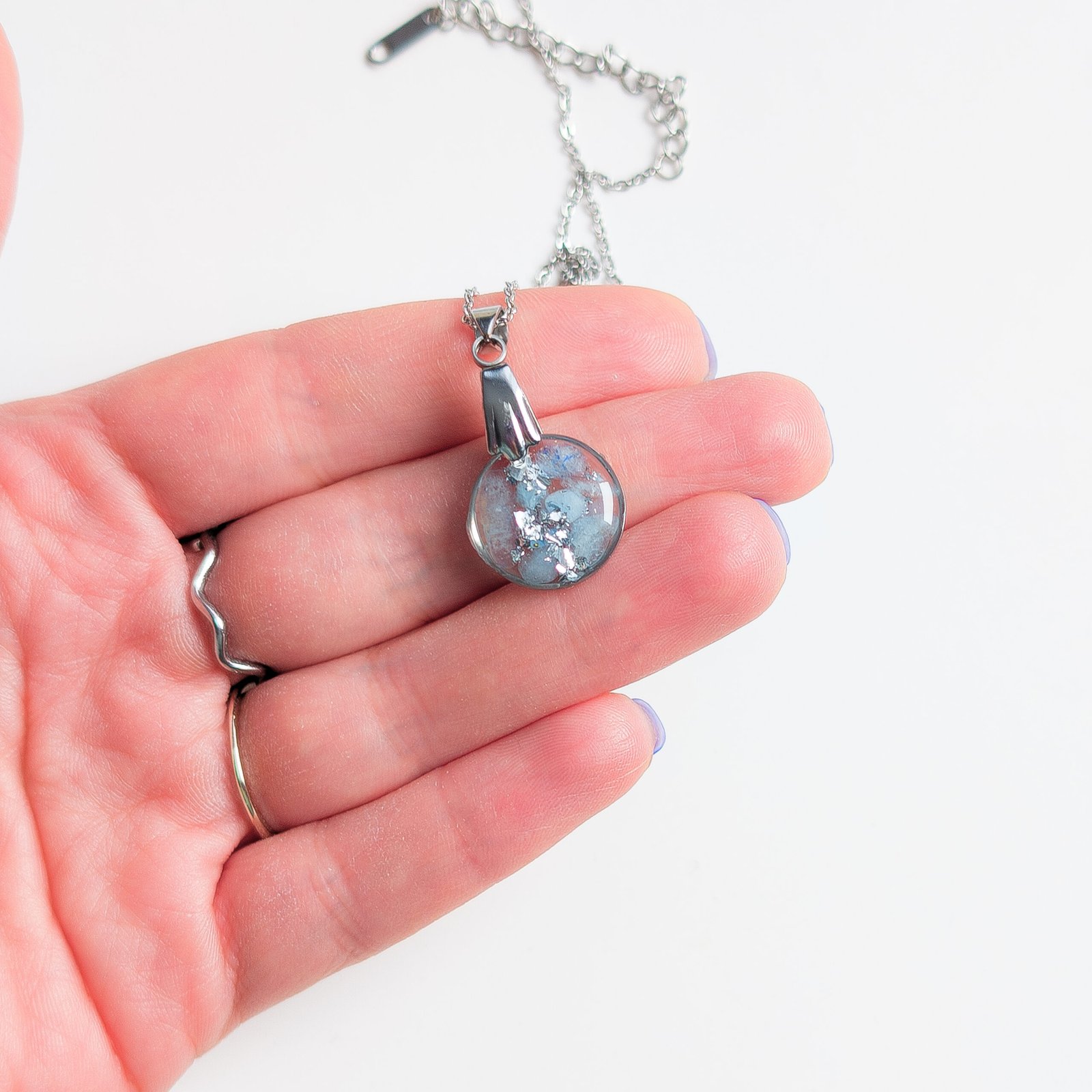 Aquamarine Jewellery Set – Silver Stainless Steel - Image 4