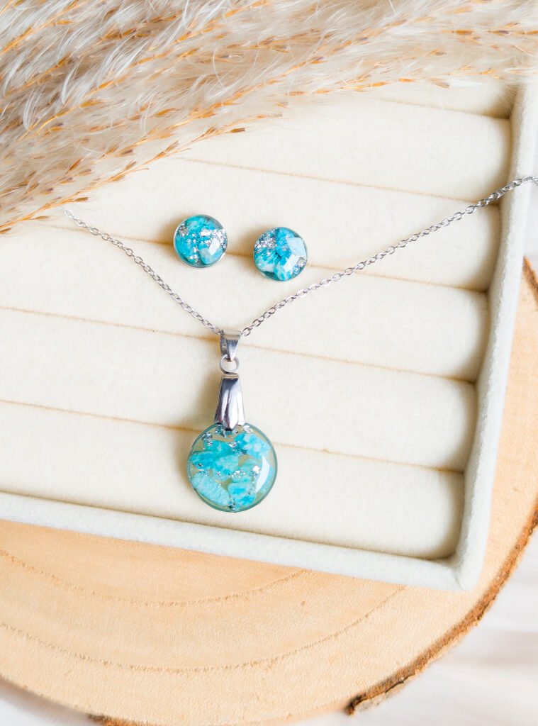 Amazonite Jewellery Set – Silver Stainless Steel